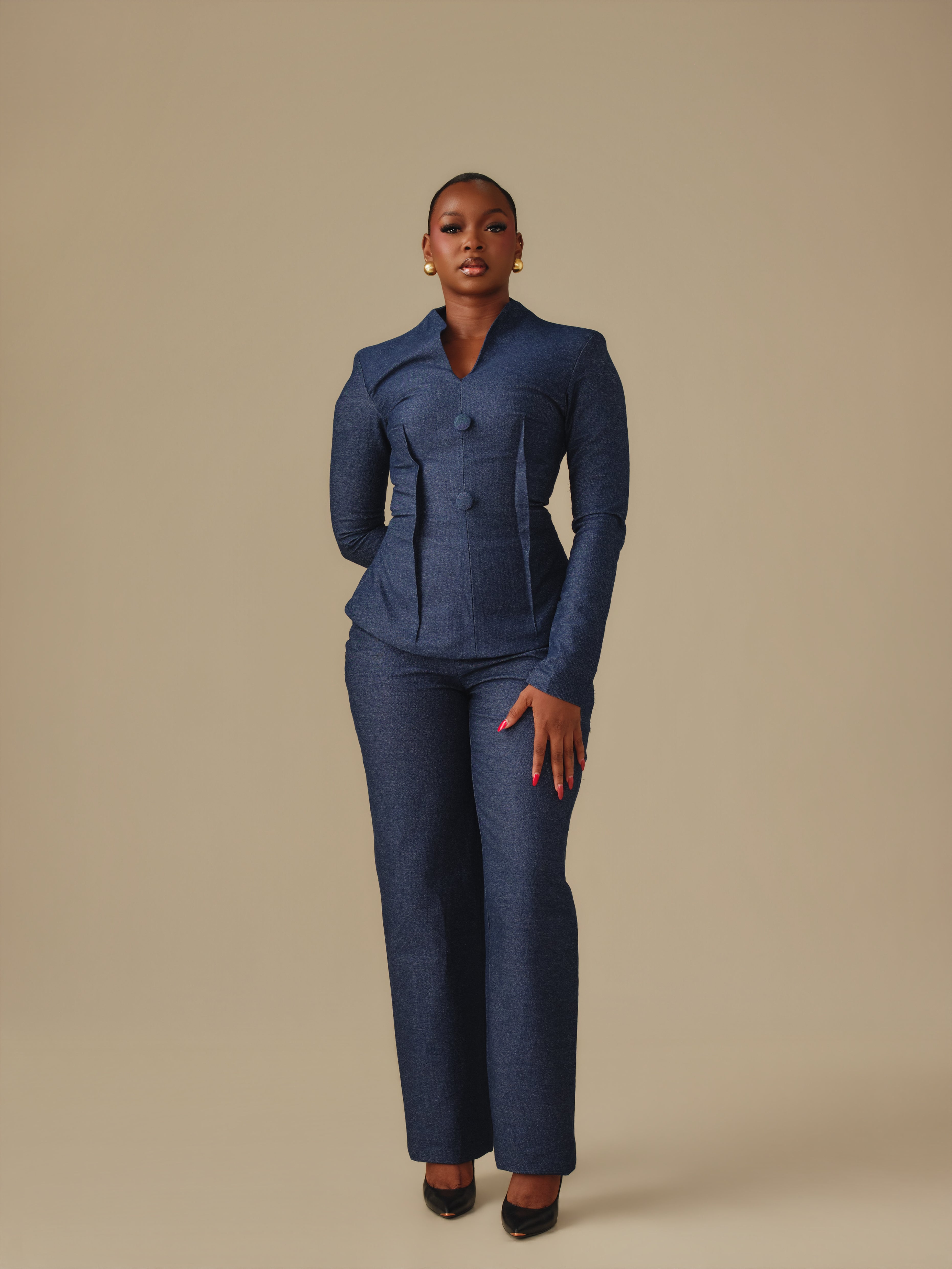Ari Denim Trouser Set
